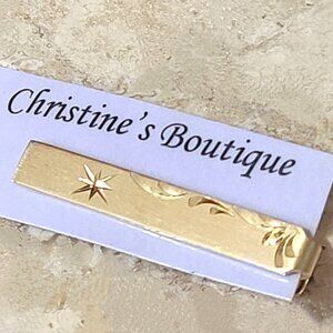 Vintage Signed La Mode Karatclad Tie Bar Clip